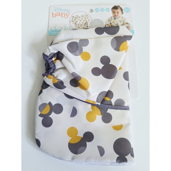 Disney Baby Long Sleeve Coverall Bib Mickey Mouse Stain Resistant Adjustable - Picture 3 of 9